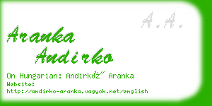 aranka andirko business card